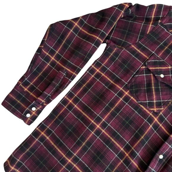Vintage XL‎ tall Red Green Five Brother Thick Cotton Button Flannel Shirt - USA - Picture 3 of 11